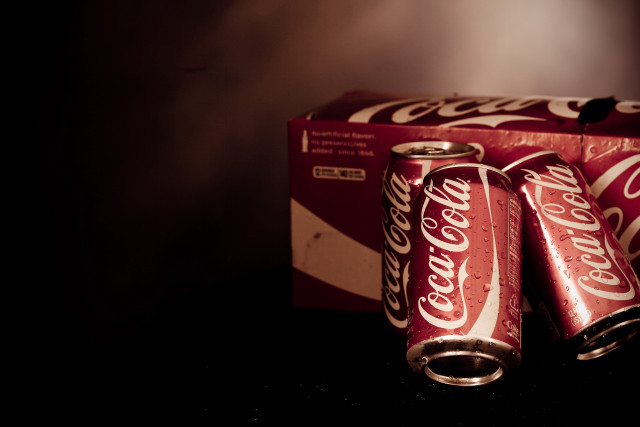 Coca cola box cans table free wallpaper for desktop - medium preview image