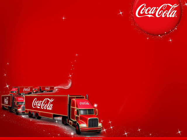 Coca cola truck driving red free wallpaper for desktop - medium preview image
