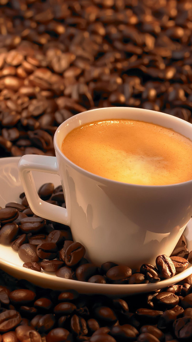 Coffee cup saucer coffee beans #2 free wallpaper for mobile - medium preview image