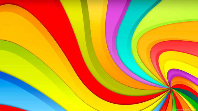 Colorful spiral swirly rainbow sunburst free wallpaper for desktop - medium preview image