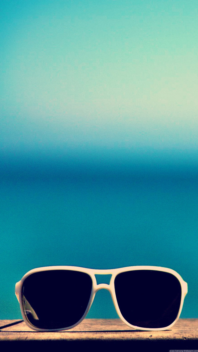 Sunglasses ocean drink beach ledge free wallpaper for mobile - medium preview image