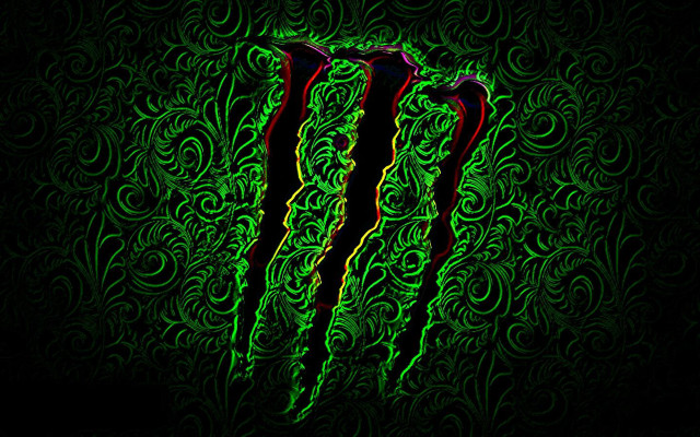 Green black monster logo black free wallpaper for desktop - medium preview image