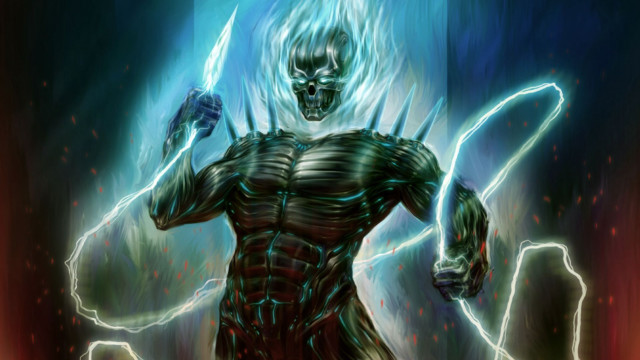 Man sword demon body painting free wallpaper for desktop - medium preview image