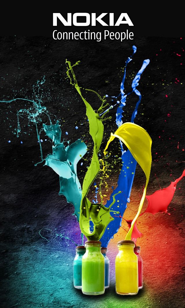 Colorful splash vase nokia aurora free wallpaper for mobile - medium preview image