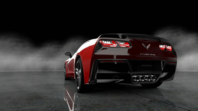 Red sports car dark room #71 free wallpaper for desktop - medium preview image