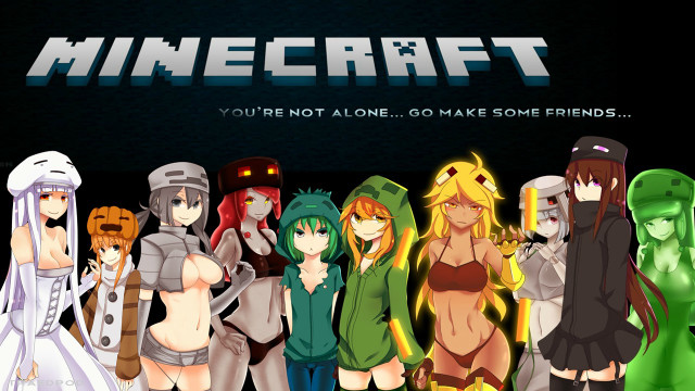 Minecraft youre not alone go free wallpaper for desktop - medium preview image