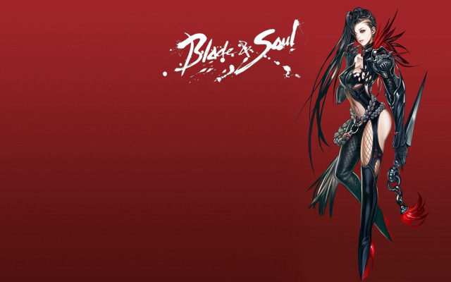 Woman black outfit sword red free wallpaper for desktop - medium preview image