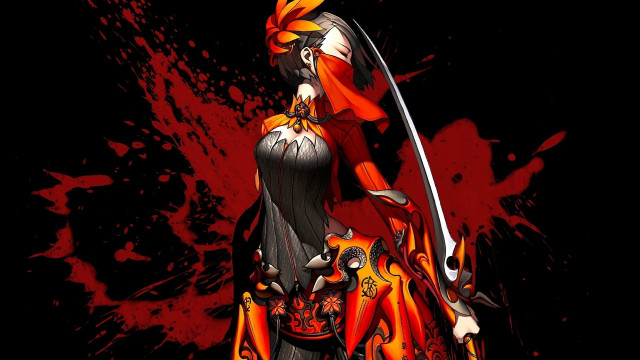 Woman black dress sword red #2 free wallpaper for desktop - medium preview image