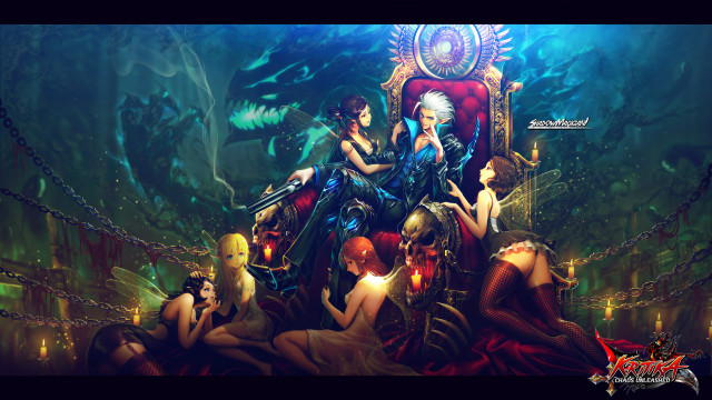 Women throne forest dragon glowing free wallpaper for desktop - medium preview image
