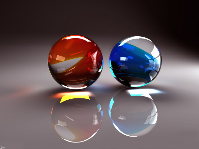 Colorful glass balls reflection black free wallpaper for desktop - medium preview image