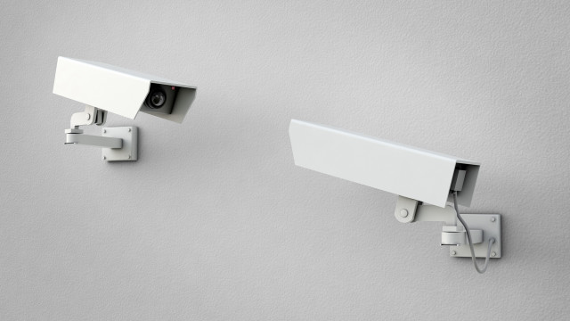 Security cameras wall white background free wallpaper for desktop - medium preview image