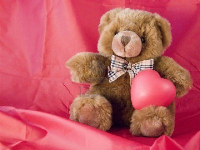 Teddy bear bow tie heart free wallpaper for desktop - medium preview image