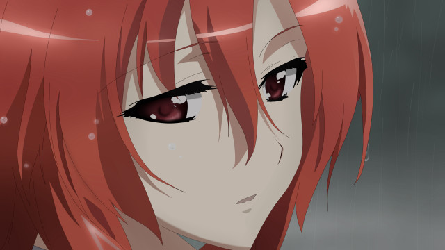 Anime girl red hair sad #4 free wallpaper for desktop - medium preview image