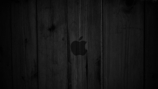 Apple logo wooden wall black free wallpaper for desktop - medium preview image