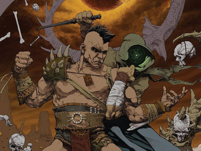 Demon skulls man knife bandages free wallpaper for desktop - medium preview image