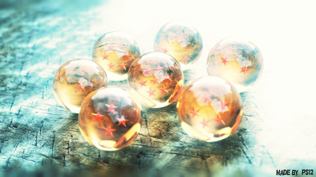 Glass balls wooden table group free wallpaper for desktop - medium preview image