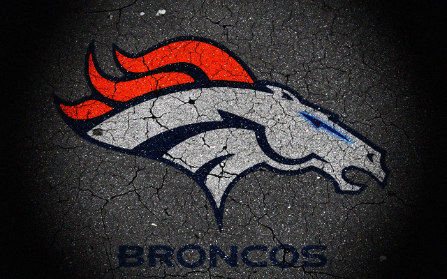 Denver football logo asphalt road free wallpaper for desktop - medium preview image