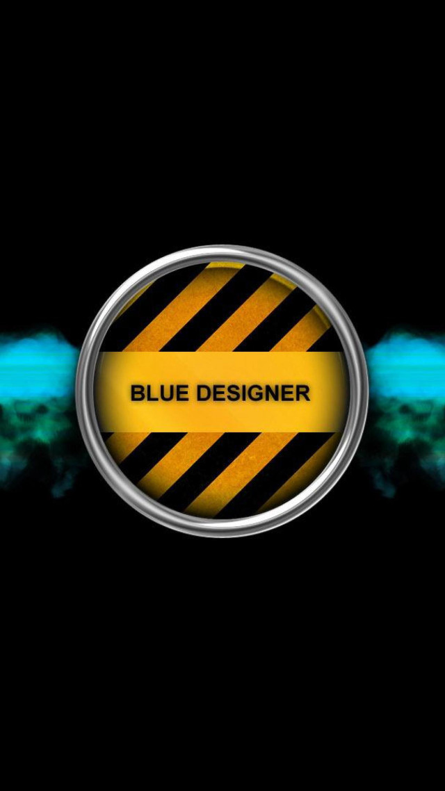 Blue yellow sign designer black free wallpaper for mobile - medium preview image