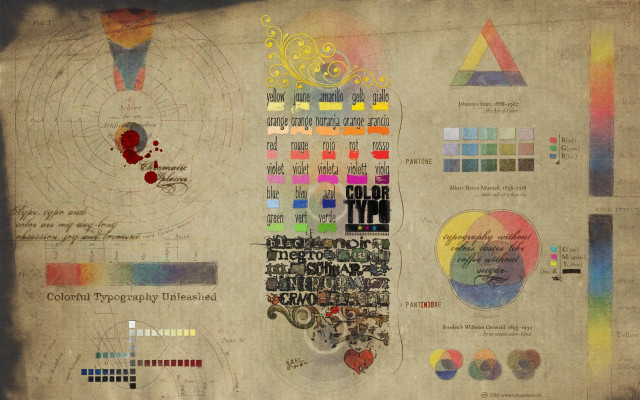 Colorful writing paper artwork free wallpaper for desktop - medium preview image