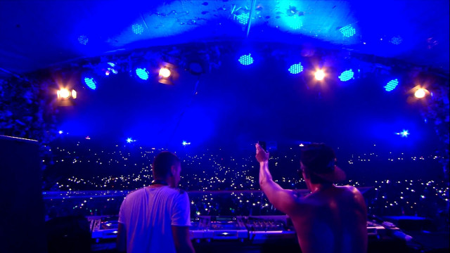 Two men stage lights dj free wallpaper for desktop - medium preview image