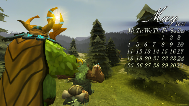 Calendar cartoon character forest dragon free wallpaper for desktop - medium preview image