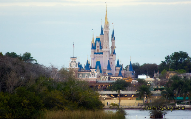 Castle towers trees water scenery free wallpaper for desktop - medium preview image