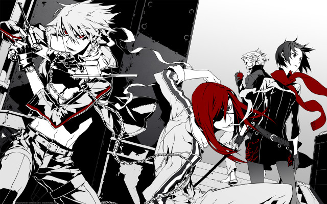 Anime characters red light black #4 free wallpaper for desktop - medium preview image