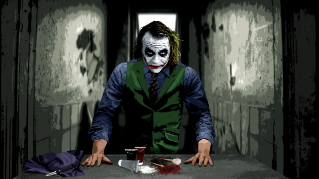 Joker man dark hallway knife free wallpaper for desktop - medium preview image