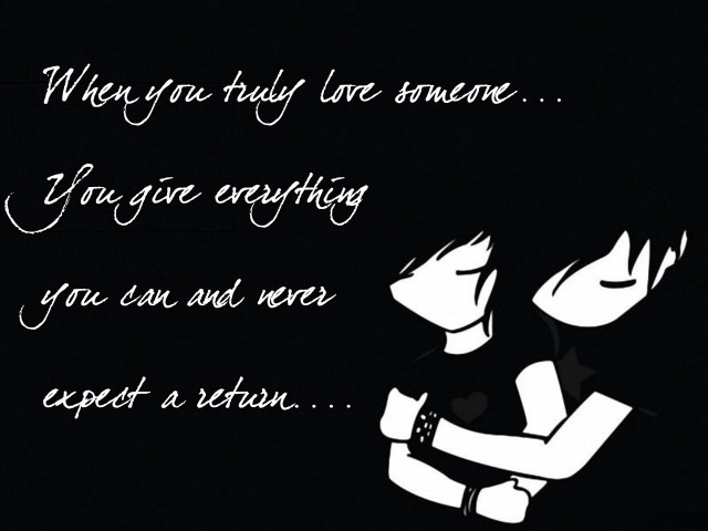 Couple hugging dark quote love #2 free wallpaper for desktop - medium preview image