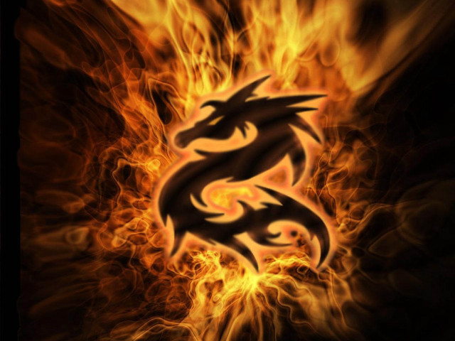 Dragon flames black yellow red free wallpaper for desktop - medium preview image