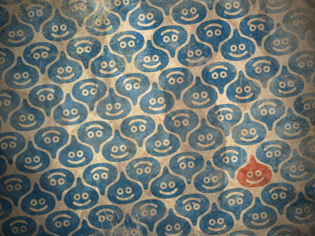 Blue white wall red smiley free wallpaper for desktop - medium preview image