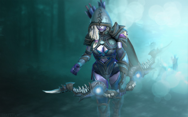 Woman costume sword fish forest free wallpaper for desktop - medium preview image