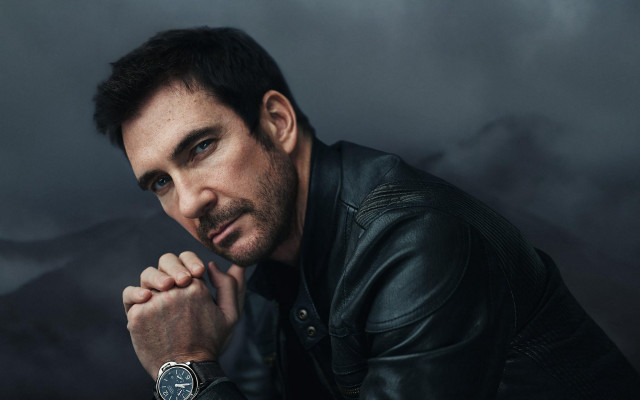 Man leather jacket posing hand free wallpaper for desktop - medium preview image