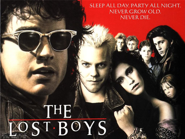 Lost boys movie poster red free wallpaper for desktop - medium preview image