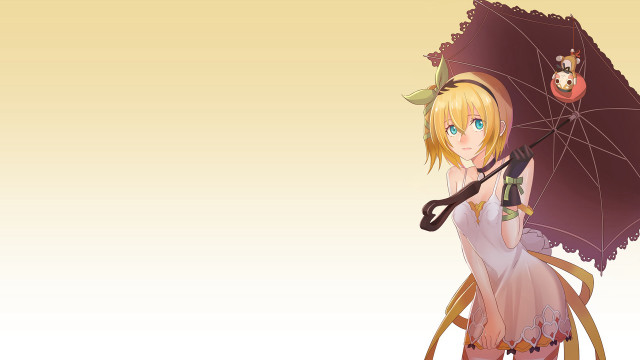 Woman umbrella rain cat shoulder free wallpaper for desktop - medium preview image