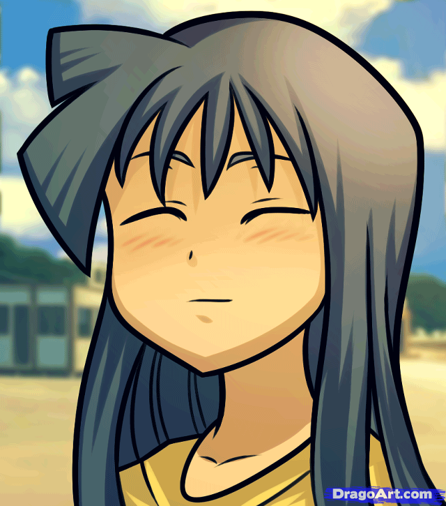 Cartoon girl long black hair #4 free wallpaper for tablet - medium preview image