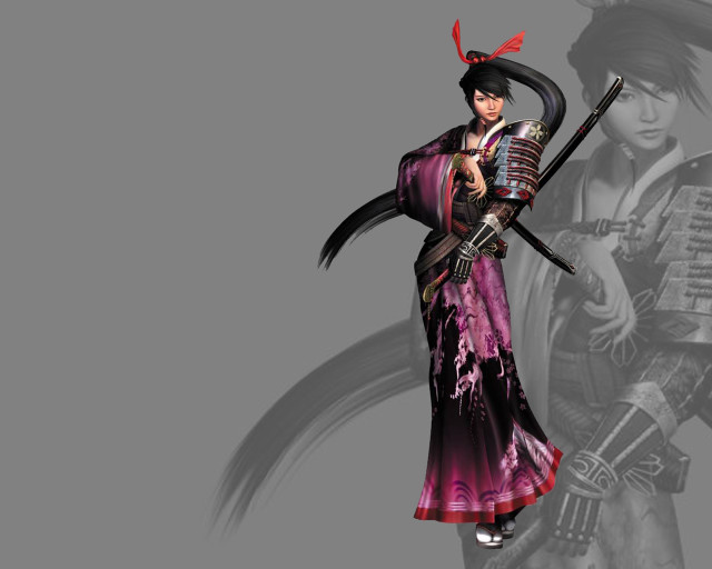 Geisha woman samurai sword japanese free wallpaper for desktop - medium preview image