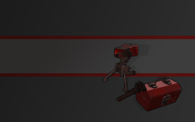 Red suitcase red robot concept free wallpaper for desktop - medium preview image