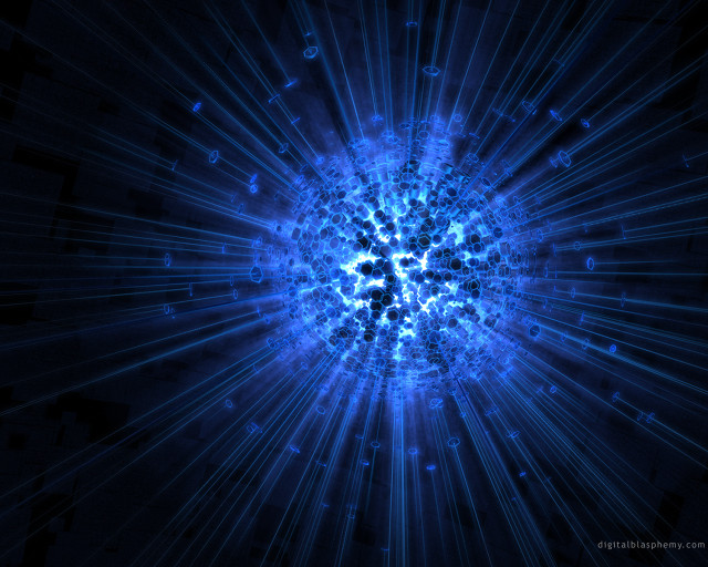 Blue light burst black background free wallpaper for desktop - medium preview image