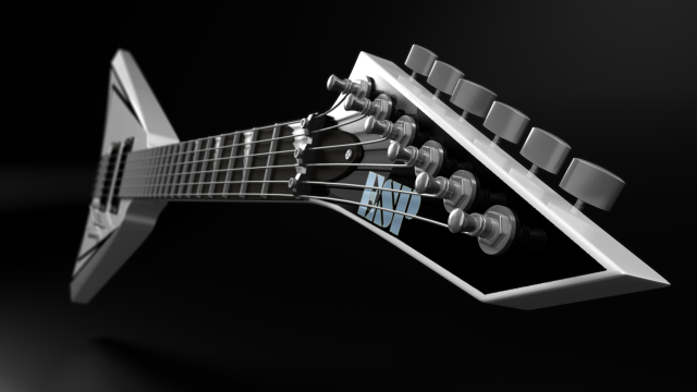 Guitar black background blue white free wallpaper for desktop - medium preview image
