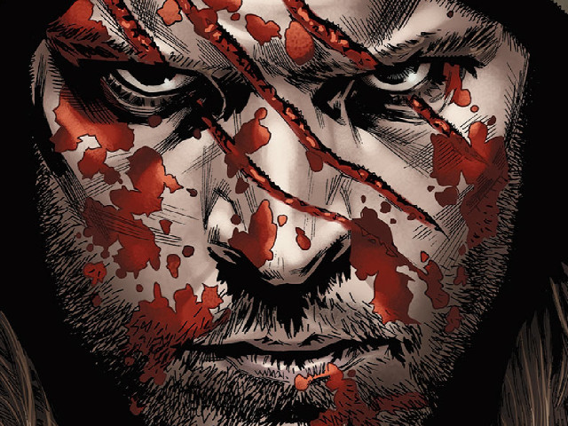 Bloody man face beard eyes free wallpaper for desktop - medium preview image