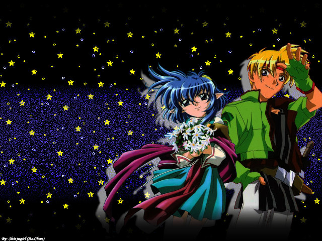 Anime couple stars sky night free wallpaper for desktop - medium preview image