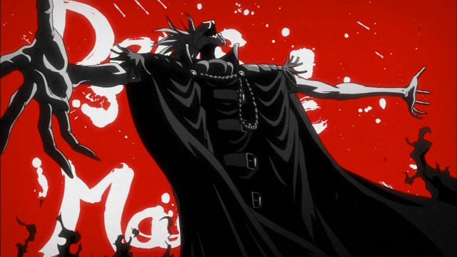 Man black robe red background free wallpaper for desktop - medium preview image