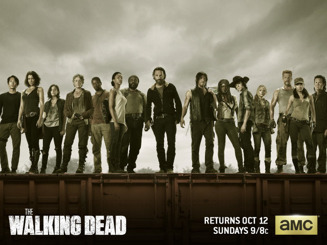 Walking dead cast train track free wallpaper for desktop - medium preview image