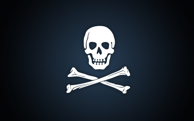 Skull crossbones dark background shadow #2 free wallpaper for desktop - medium preview image