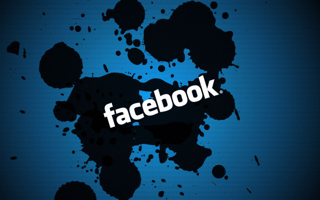Blue background facebook logo black free wallpaper for desktop - medium preview image