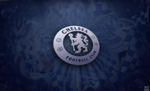 Chelsea emblem blue background white free wallpaper for desktop - medium preview image