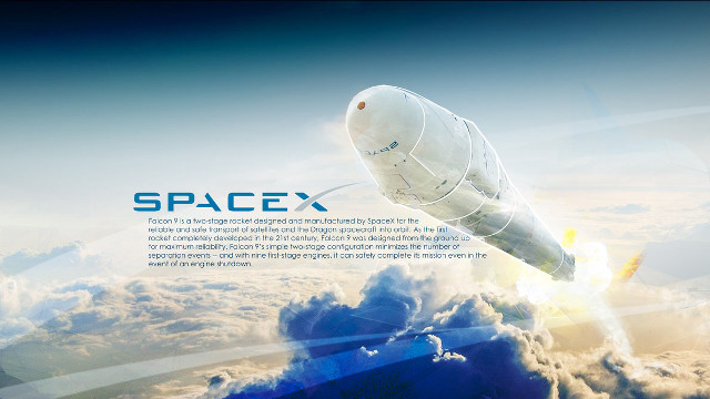 Spacex rocket flying sky clouds free wallpaper for desktop - medium preview image