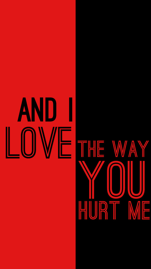 Red black poster love hurt free wallpaper for mobile - medium preview image