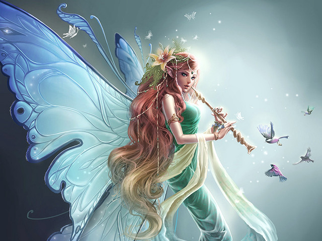 Fairy wand butterflies hair wings free wallpaper for desktop - medium preview image